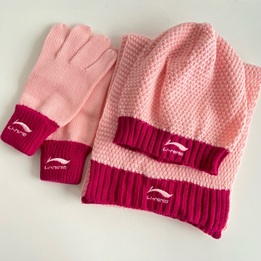 Li-Ning Winter Set Hat, Scarf, and Gloves, unique, rare